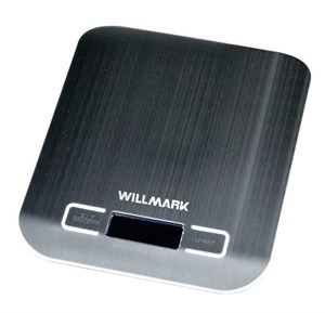 Весы кухонные WILLMARK WKS-312SS (макс 5кг.,вычет веса тары,индик.перегрузки, подсветка, нерж.сталь) - фото 16478
